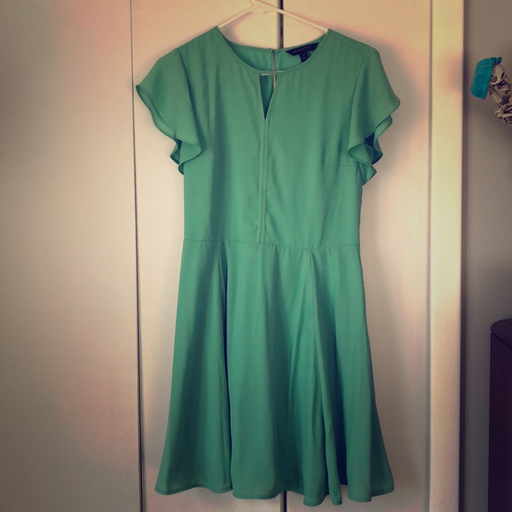 Green flowing dress